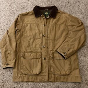 Men’s Outdoor Canvas Barn Jacket with Corduroy Collar - Tan